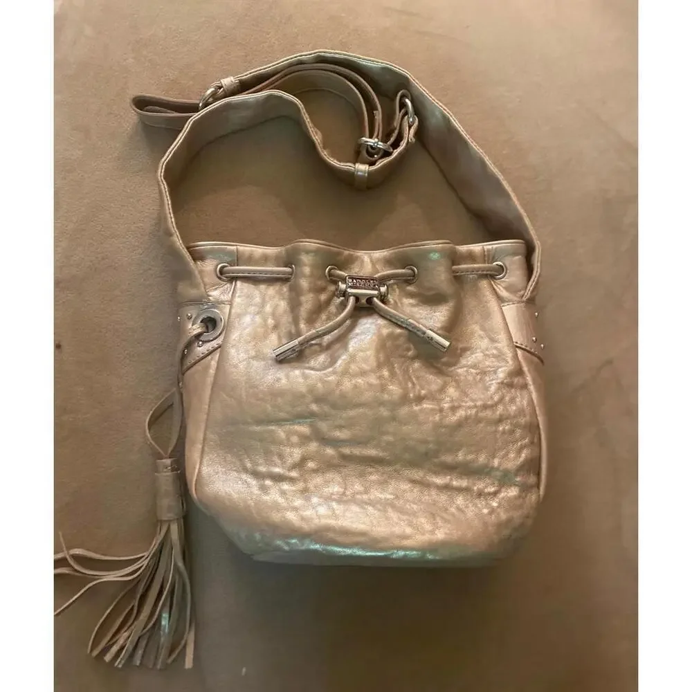 Badgley Mischka  Metallic Bucket Bag with Tassel - Picture 2 of 10